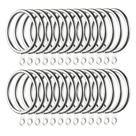 Fippy Pack of 60 Curtain Rings Metal for Hanging Curtains and Curtain Poles, 38 mm Inner Diameter (Silver)