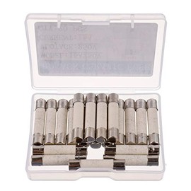 BOJACK T15A250V Fusibles de cerámica de fusión lenta 6x30 mm 15A 250V 15 amp 250 Volt 0.24 x 1.18 Pulgada Tubo de cerámica Fusibles de tiempo de retraso (Paquete de 20)