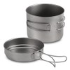 1100ML / 1600ML Titanium Pot Pan Set Super Lightweight Camping