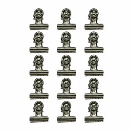 Tim Holtz Idea-ology Hinge Clips, Antique Satin Nickel Finish, Pack of 15 Miniature Metal Bulldog Clips, 7/8 x 7/8 Inch, TH92692
