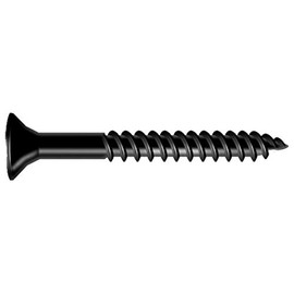 Gatemate R350443#12 x 2" Countersunk Phillips Square Drive Wood Screws with Black Finish - 18 per Package