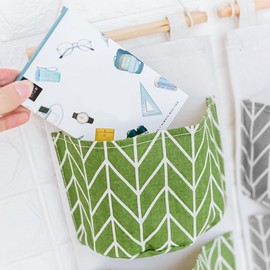 3 Pcs Wall Hanging Storage Bag - 3-Layer Waterproof Linen Fabric Hanging Wide Storage Pocket Organiser for Clothes, Toys & Essentials , for Bedroom, Bathroom, Kitchen, Office, Wardrobe, Clothes Rail