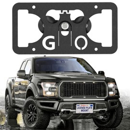 No Drill Front License Plate Bracket Mount Kit Compatible with Ford Raptor (3rd gen) Installs in Seconds，Front Bumper License Plate Mounting Kit