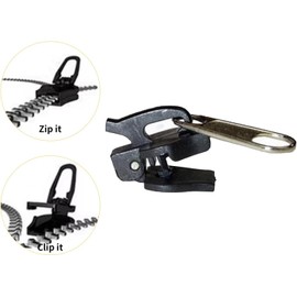 6 Piece Black Zip Repair Kit, Fix A Zipper, Metal Universal Zip Zipper, Repair Kit Replacement Zippers, Zippy Repair Replacement Parts for Jackets, Suitcases, Backpacks Sliders
