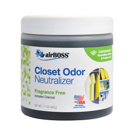 airBOSS Closet Odor Neutralizing Gel - Fragrance-Free - 17 oz - Odor Eliminator for Storage Closets and Small Spaces - Fights Mildew and Odors with Activated Charcoal