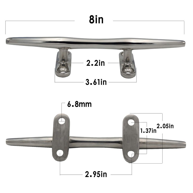 VEITHI Boat Cleats Dock Cleats 8 inch 316 Stainless Steel,