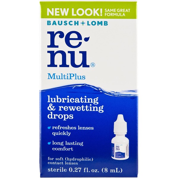 Bausch & Lomb-Lubricating and Rewetting Drops for Contact Lenses by Renu, 8 mL, Packaging May Vary