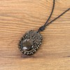 COAI Gift Ideas Lucky Necklace with Pixiu Pendant, Stone, Obsidian