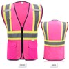 SULWZM High Visibility Reflective Safety Vest with Zipper and Pockets