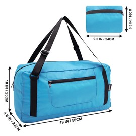 HOLYLUCK Foldable Travel Duffel Bag For Women & Men Luggage Great for Gym - sky blue