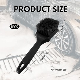 1pcs Car Tyre Brush Black Car Tire Cleaning Brush Easy Dirt Removal Durable Wheel Brush with Comfortable Handle for Car Tyre for Wheels Rims Motorcycles Bicycles Boats