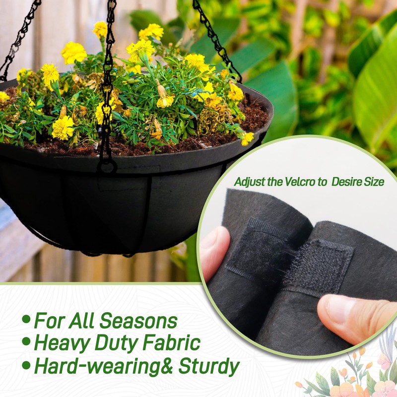 Sumloty 4 Pack 16 Inch Fabric Planter Basket Liner- Felt