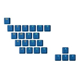 Geeky Rubberized Keycap Set | Double Shot Translucent | ABS + TPR | OEM Profile for Mechanical Gaming Keyboard (Dark Blue, 23 Keys)