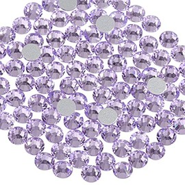 Beadsland Diamantes de imitación de cristal con parte trasera plana, gemas redondas para arte de uñas y manualidades, pegamento fijo, violeta, 0.181-0