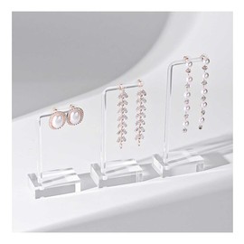 Earring Stand, Set of 3, Earring Stand, Display, Acrylic, Transparent, L-Shaped, Jewelry Stand, Jewelry Storage, Jewelry Display, Piercing Storage, Accessory Storage, For Photography, Commercial,