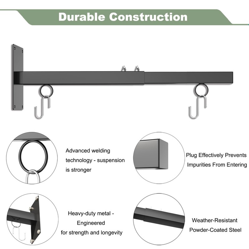 Katywixu 20"-28" Scalable Hanging Sign Bracket, Sign Brackets Hanging Sign