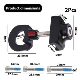 GisWell Set of 2 Bicycle Chain Tensioners with Spring, Bicycle Chain Tensioner Single Speed, Bicycle Chain Tensioner, for Folding Bikes and Singlespeed Bicycles, Lightweight, Anodized