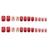 Christmas Press on Nails Short Square OFDNE Winter Fake Nails