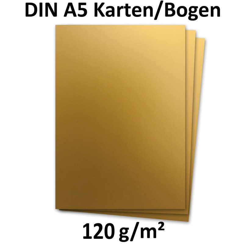 100 Sheets DIN A5 Paper - Gold Metallic - 120