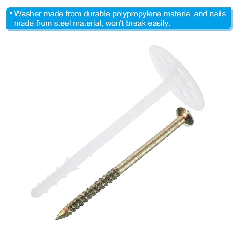 PATIKIL 142mm Perforated Insulation Pins, 30 Pack Insulating Nails Wall