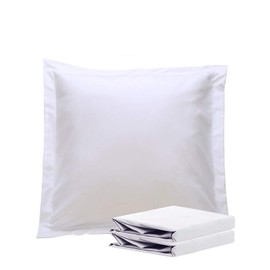 1000TC Luxury Ultra Soft Plain Colour Pillowcases (2 European Pillowcases 65x65cm, White)