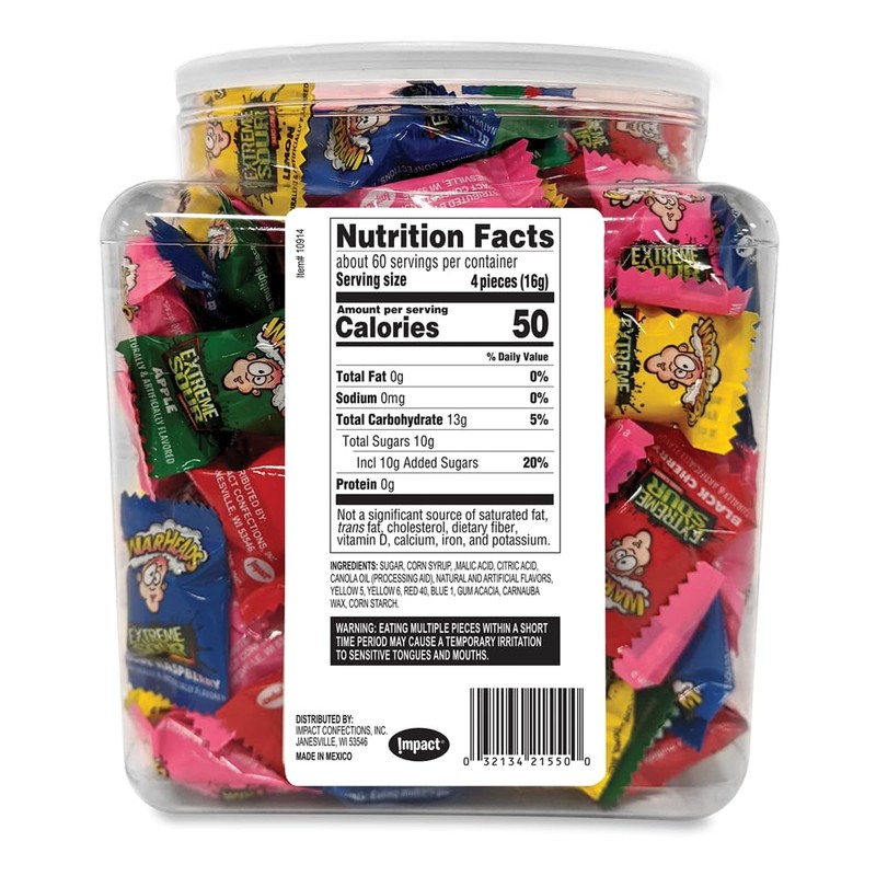 WARHEADS - Extreme Sour Hard Candy - Sour Apple, Black