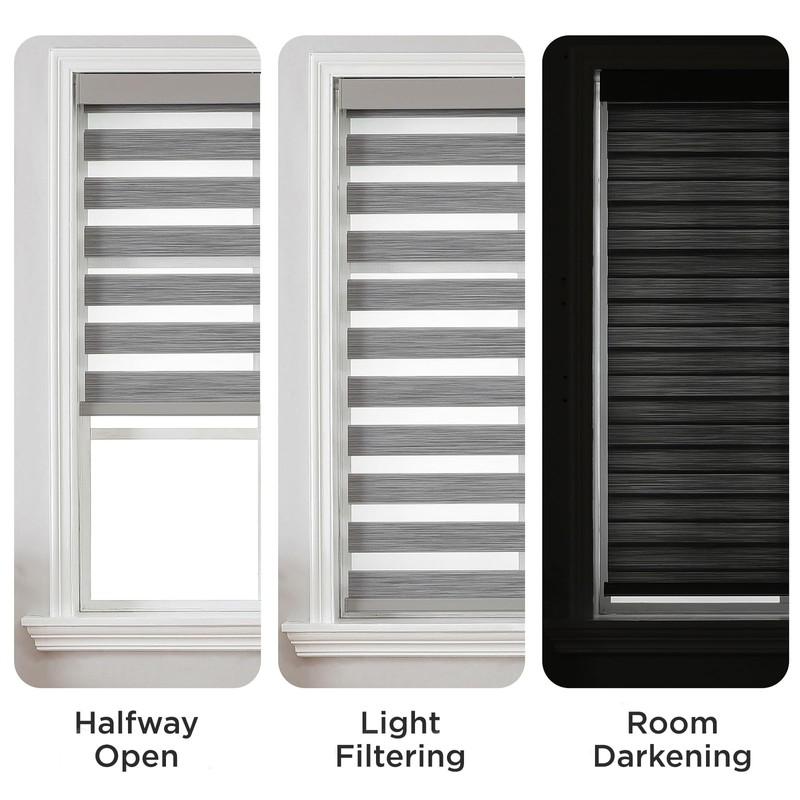 Joydeco Cordless Zebra Blinds (Pro), Dual Layer Light Control Zebra