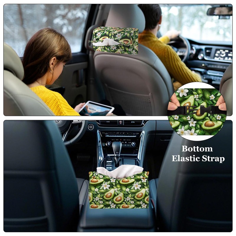 AATACAS Rectangular Tissue Box Cover, Leather Tissue Box Holder, Facial