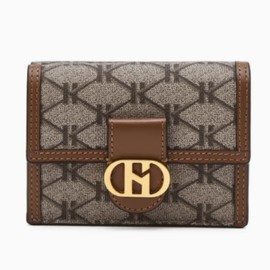 Hazzys (광주신세계)25SS브라운 이니셜패턴 가죽 반지갑 HIWA5E870W1 (Gwangju Shinsegae) 25SS Brown Initial Pattern Leather Wallet HIWA5E870W1