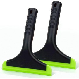 Super Flexible Silicone Squeegee 5.9'' Blade & 7.5'' Long Handle for Car Windshield, Window, Mirror & Glass Door - Color: Black Green