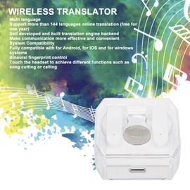 Pomya Auriculares Traductores de Idiomas, Dispositivo Traductor de Voz en Tiempo Real con Traducción Instantánea en Línea de 144 Idiomas, Auriculares Inalámbricos Bluetooth 5.3