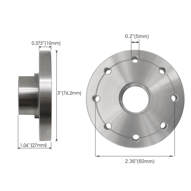 3" Wood Lathe Steel Faceplate Chucks, 1”-8TPI Thread Woodworking Accessories