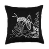 Line Art Entomologists Velvet Ant Throw Pillow