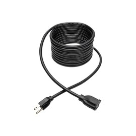 Tripp Lite Power Cord Extension Cable, Heavy Duty, 14AWG, 5-15P to 5-15R, 15A, 15' (P024-015), 15 ft. , Black, Printer