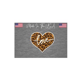 TheStickySide Love Cheetah Leopard Heart Sticker Decal -  4"