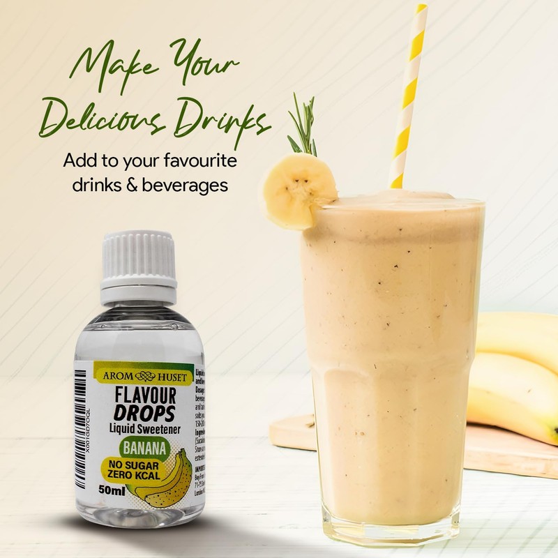 Aromhuset Banana Flavour Drops 50 ml – High Intensity, Sugar