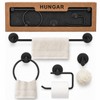 Juego 4 Piezas Accesorios de Baño Sin Taladrar, SUS304, Negro