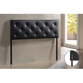 Baxton Studio Wholesale Interiors Baltimore Modern and Contemporary Faux Leather Upholstered Headboard, King, Black