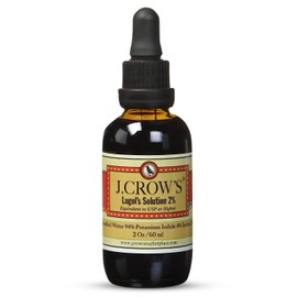 J.CROW'S® Lugol's Solution of Iodine 2% 2 oz (1 Bottle) – Premium Potassium Iodide Liquid, Supports Thyroid & Energy, Gluten &, Alcohol-Free Natural Brine Extract, No Expiration