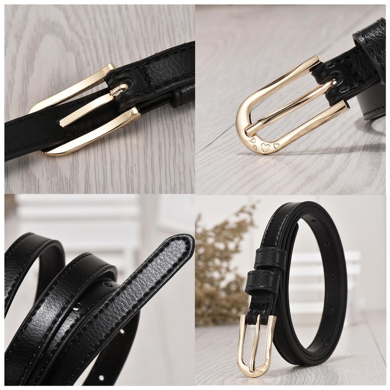 Skinny Leather Belt (Blue)