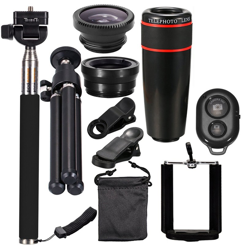 10PCS 8X Telephoto Mobile Phone Lens Universal Detachable Clip-on Lens