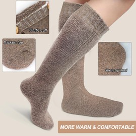 Thick Wool Socks for Women, 3 Pairs Knee High Socks, Thickened Socks Thermal Winter Socks for Outdoor Sports Winter Gifts