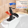 BWE Waterfall Bathroom Faucet Matte Black Bathroom Sink Faucet with
