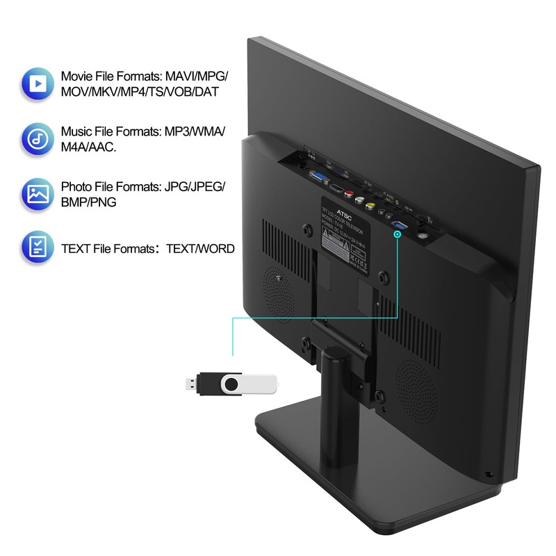othoig 15.6 inch Small TV,Flat FHD IPS 1080P Screen TV