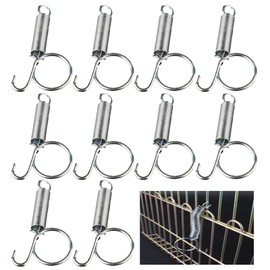 JSM, Spring Cage Latch Door Spring Hook Metal Finger for Fixing Rabbit, Dog, Cat, Parrot, Guinea Pig, Bunny, Pet Cage Door(10Packs)