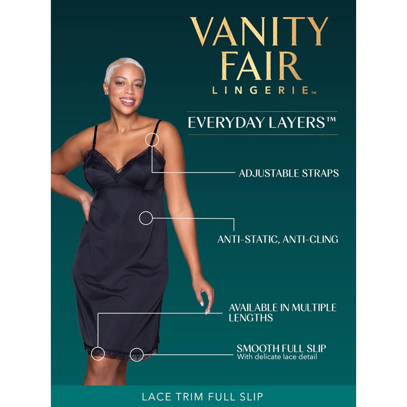 Vanity Fair Women's Anti-Static Nylon Full Slips for Under Dresses