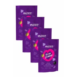 Valesco Gourmet Olives, O'Live 2 Snack, Pitted Mix Olives with Garlic & Herbs, 3 oz (Pack of 4)