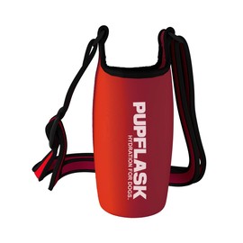 Tuff PUpper - Bolsa de neopreno aislante para botella de agua para perro, con correa de hombro ajustable ancha, diseñada para botella de agua estándar de 27 oz, Rojo Carmesí, 798,49ml