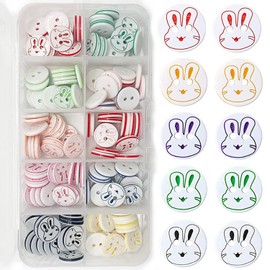 150PCS Colorful Resin Buttons for Baby Kids Cardigans Knitting,Plastic Cute Crafting Buttons with Plastic Storage Box for Art Craft Child Clothing Sewing DIY Decoration(12.5 mm/ 0.5 Inch)