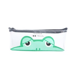 HABUAETY Small Pencil Pouch Maekeup Transparent Frog Animal Pen Bag Women Office Stationery Comestic Bag